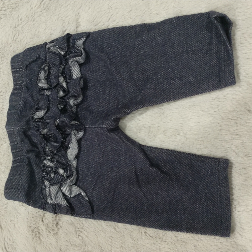 3/$15 Lightening Bug Baby Girl Size 3-6 Months Ruffle Butt Soft Jeans